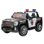 2026 24V GMC Sierra Denali 2 Seater Kids Ride On Police Truck, Siren, LED Lights, Leather Seat, Rubber Tires, with RC