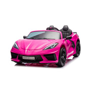2026 Licensed 24V Chevrolet Corvette C8 Kids Ride On 2 Seater Car, Leather Seat, Rubber Tires