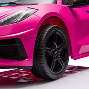 2026 Licensed 24V Chevrolet Corvette C8 Kids Ride On 2 Seater Car, Leather Seat, Rubber Tires