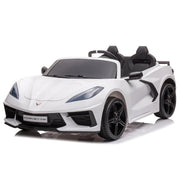 2026 Licensed 24V Chevrolet Corvette C8 Kids Ride On 2 Seater Car, Leather Seat, Rubber Tires