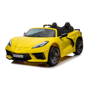 2026 Licensed 24V Chevrolet Corvette C8 Kids Ride On 2 Seater Car, Leather Seat, Rubber Tires