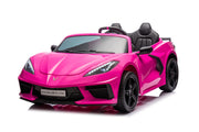 2026 Licensed 24V Chevrolet Corvette C8 Kids Ride On 2 Seater Car, Leather Seat, Rubber Tires