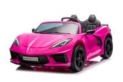 2026 Licensed 24V Chevrolet Corvette C8 Kids Ride On 2 Seater Car, Leather Seat, Rubber Tires