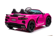 2026 Licensed 24V Chevrolet Corvette C8 Kids Ride On 2 Seater Car, Leather Seat, Rubber Tires