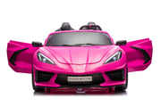 2026 Licensed 24V Chevrolet Corvette C8 Kids Ride On 2 Seater Car, Leather Seat, Rubber Tires