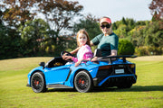 2026 24V XXL Licensed Lamborghini Aventador Brushless Motor electric 2 Seater Kids Ride On Cars Leather Seat Tubeless Air Tires