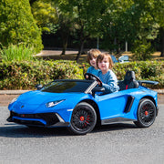 2026 24V XXL Licensed Lamborghini Aventador Brushless Motor electric 2 Seater Kids Ride On Cars Leather Seat Tubeless Air Tires