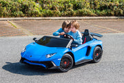 2026 24V XXL Licensed Lamborghini Aventador Brushless Motor electric 2 Seater Kids Ride On Cars Leather Seat Tubeless Air Tires