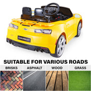 12V Chevrolet Camaro 2SS Kids Ride On One Seater Electric Car with Leather Seat, Rubber Tires and RC