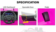 12V Chevrolet Camaro 2SS Kids Ride On One Seater Electric Car with Leather Seat, Rubber Tires and RC