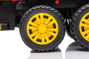 2026 24V Tractor Trailer 6 Wheeler With Dump Cart 2 Seater Kids Ride On Car 4x4 Rubber Tires, Leather Seat With RC
