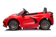 2026 Licensed 24V Chevrolet Corvette C8 Kids Ride On 2 Seater Car, Leather Seat, Rubber Tires