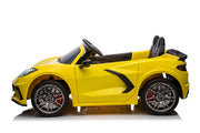 2026 Licensed 24V Chevrolet Corvette C8 Kids Ride On 2 Seater Car, Leather Seat, Rubber Tires