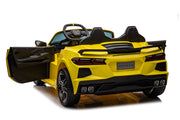 2026 Licensed 24V Chevrolet Corvette C8 Kids Ride On 2 Seater Car, Leather Seat, Rubber Tires