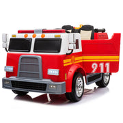 2026 24V Fire Truck 2 Seater Kids Ride On Car with Water Blaster Walkie Talkie Rubber Tires Leather Seat With RC