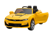12V Chevrolet Camaro 2SS Kids Ride On One Seater Electric Car with Leather Seat, Rubber Tires and RC