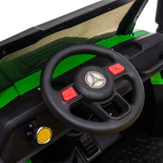 2026 24V Tractor Trailer 6 Wheeler With Dump Cart 2 Seater Kids Ride On Car 4x4 Rubber Tires, Leather Seat With RC
