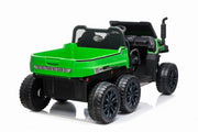 2026 24V Tractor Trailer 6 Wheeler With Dump Cart 2 Seater Kids Ride On Car 4x4 Rubber Tires, Leather Seat With RC