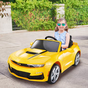 12V Chevrolet Camaro 2SS Kids Ride On One Seater Electric Car with Leather Seat, Rubber Tires and RC