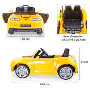 12V Chevrolet Camaro 2SS Kids Ride On One Seater Electric Car with Leather Seat, Rubber Tires and RC