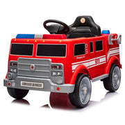 2025 12V Kids Fire Truck Electric Ride On One Seater with Leather Seat and RC