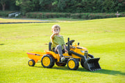 2026 12V Excavator Tractor Trailer Kids Ride On One Seater Electric Truck with RC and Wagon