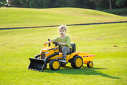 2026 12V Excavator Tractor Trailer Kids Ride On One Seater Electric Truck with RC and Wagon