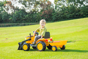 2026 12V Excavator Tractor Trailer Kids Ride On One Seater Electric Truck with RC and Wagon
