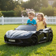 2026 Licensed 24V Chevrolet Corvette C8 Kids Ride On 2 Seater Car, Leather Seat, Rubber Tires
