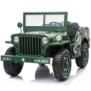 2024 24V Military Willy Jeep Style 3 Seater Electric Kids Ride On Cars with RC