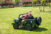 2026 24V Military Willy Jeep Style 3 Seater Electric Kids Ride On Cars with RC