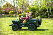 2026 24V Military Willy Jeep Style 3 Seater Electric Kids Ride On Cars with RC