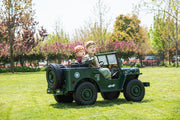 2026 24V Military Willy Jeep Style 3 Seater Electric Kids Ride On Cars with RC