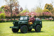 2026 24V Military Willy Jeep Style 3 Seater Electric Kids Ride On Cars with RC