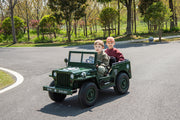 2026 24V Military Willy Jeep Style 3 Seater Electric Kids Ride On Cars with RC