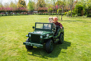 2026 24V Military Willy Jeep Style 3 Seater Electric Kids Ride On Cars with RC