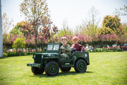 2026 24V Military Willy Jeep Style 3 Seater Electric Kids Ride On Cars with RC