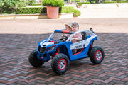 2026 24V Police Dune Buggy 2 Seater Ride On Car, Rubber Tires, Leather Seat With Remote Control