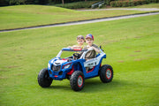 2026 24V Police Dune Buggy 2 Seater Ride On Car, Rubber Tires, Leather Seat With Remote Control