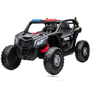 2027 24V Police Dune Buggy 2 Seater Ride On Car, Rubber Tires, Leather Seat With Remote Control