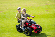 2026 Upgraded 24V Spider Bike Kids Ride On 2 Seater Electric Motorcycle with Exclusive Partner RC