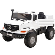 2026 24V Ultimate XXL Mercedes Benz Zetros 2 Seater Kids Ride On Truck, EVA Rubber Foam Titres, Leather Seat with Remote Control