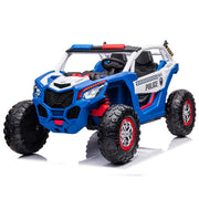 2025 24V Police Dune Buggy 2 Seater Ride On Car, Rubber Tires, Leather Seat With Remote Control