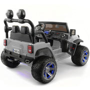 The Lightning 24V Jeep Style Kids Ride-On Car, Rubber Tires, Leather Seat with Parental Remote, Upgraded LED Light Kit