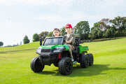 2026 24V Tractor Trailer 6 Wheeler With Dump Cart 2 Seater Kids Ride On Car 4x4 Rubber Tires, Leather Seat With RC