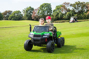 2026 24V Tractor Trailer 6 Wheeler With Dump Cart 2 Seater Kids Ride On Car 4x4 Rubber Tires, Leather Seat With RC