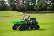 2026 24V Tractor Trailer 6 Wheeler With Dump Cart 2 Seater Kids Ride On Car 4x4 Rubber Tires, Leather Seat With RC