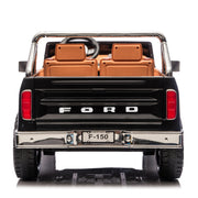 Licensed 1980 24V Ford 150 Retro 2 Seater Kids Ride on Truck, Leather Seat, Rubber Tires, with RC
