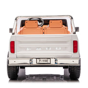 Licensed 1980 24V Ford 150 Retro 2 Seater Kids Ride on Truck, Leather Seat, Rubber Tires, with RC
