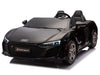 Audi R8 Spyder de 24 V con licencia 2026, biplaza, motor sin escobillas de 200 W, asiento de cuero, neumáticos inflables, hasta 9 mph